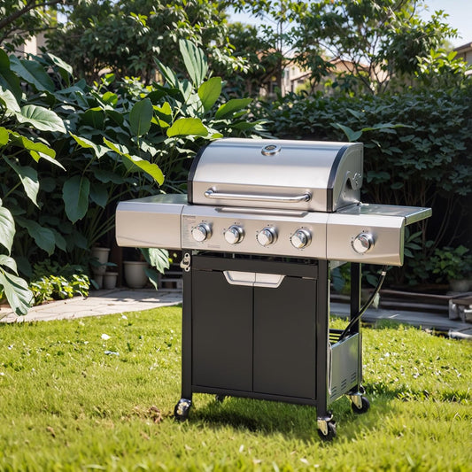 Propane Grill 4 Burner Barbecue Grill Stainless Steel Gas Grill